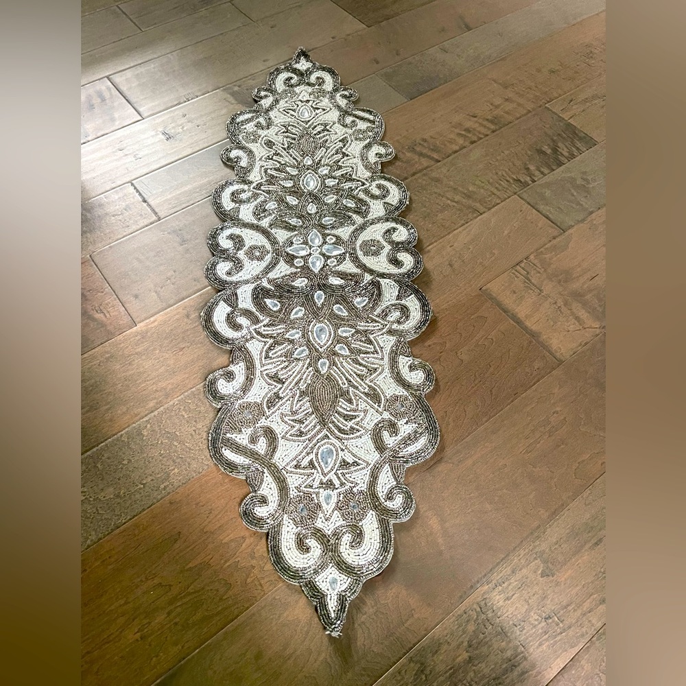 Pier 1 beaded, crystal table runner